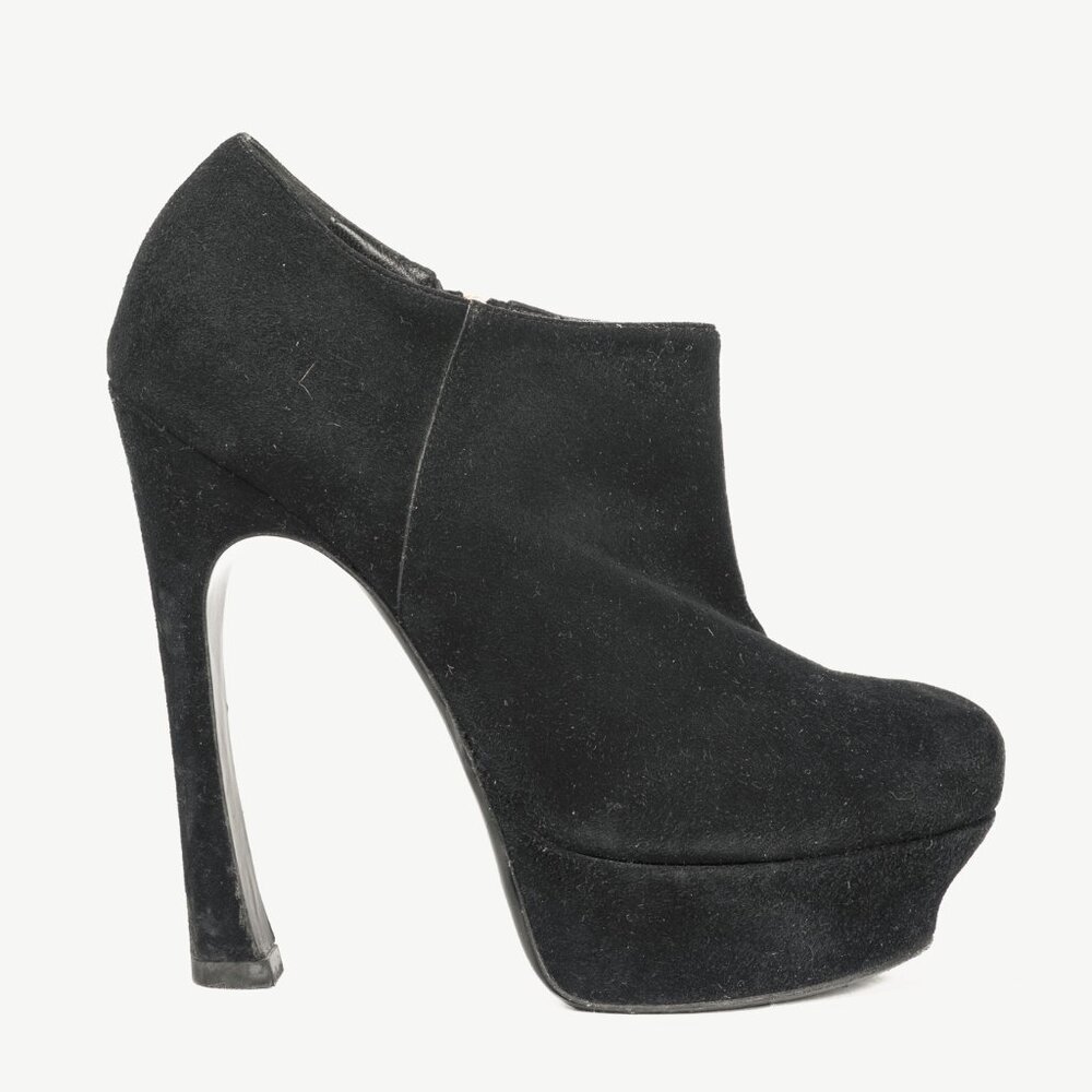Yves Saint Laurent Palais Black Suede Platform Booties